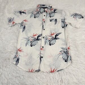 First Wave boy's short sleeve printed button up shirt size 14/16
